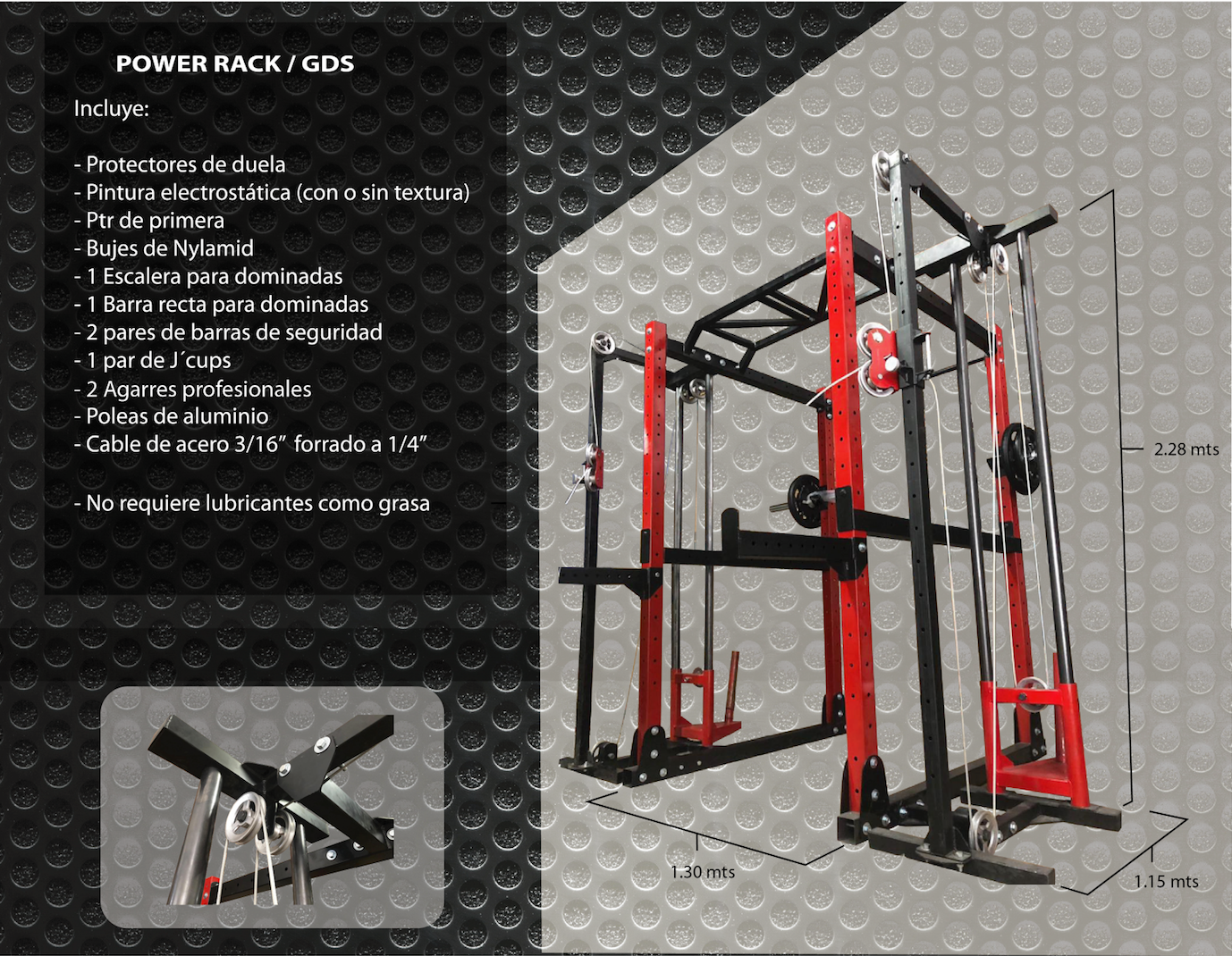 Power Rack Crossover para discos olímpicos / Con doble estación de sistema de poleas de altura ajustable.