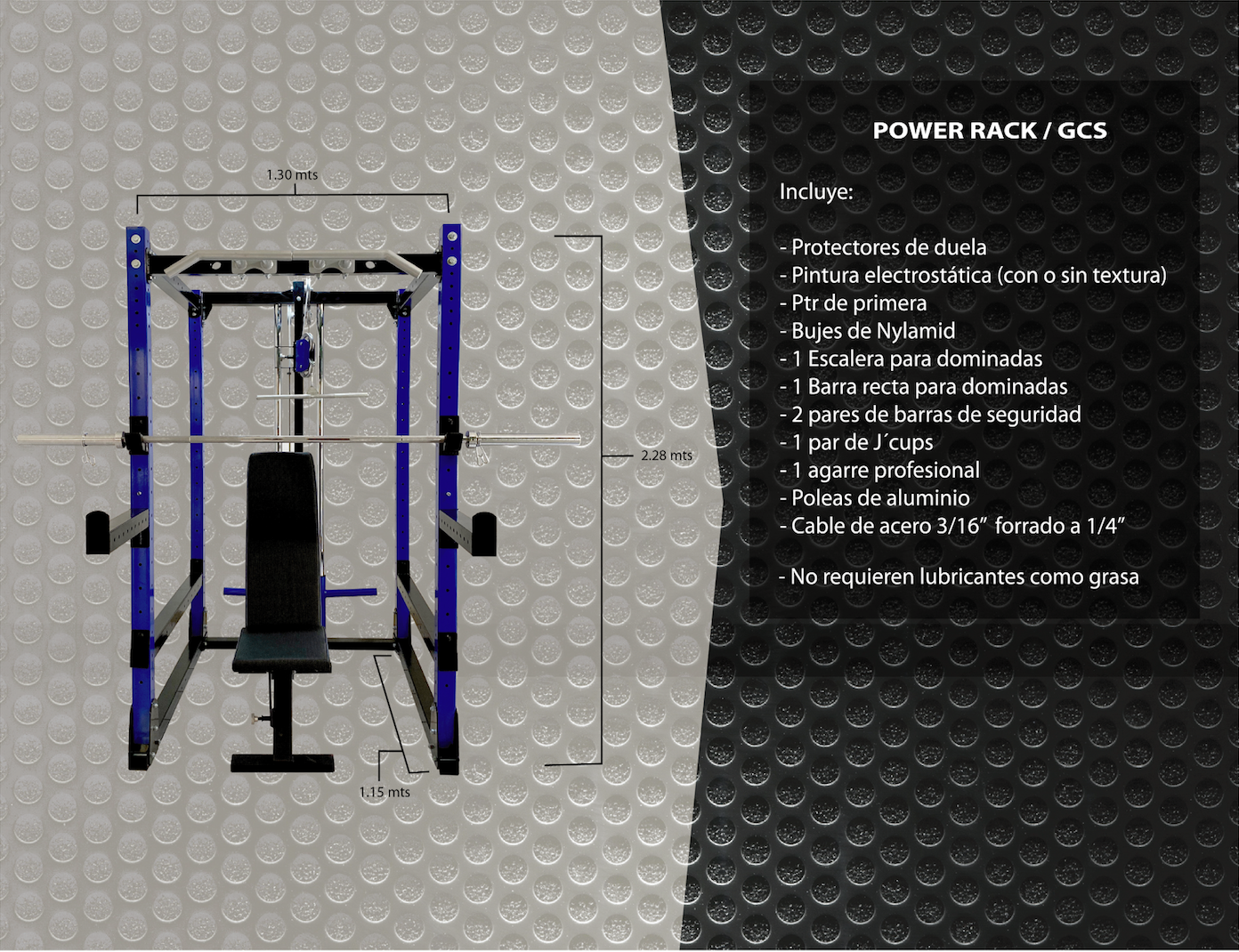 Power Rack OMNI-Pulley / GCS Con sistema de poleas de altura ajustable.