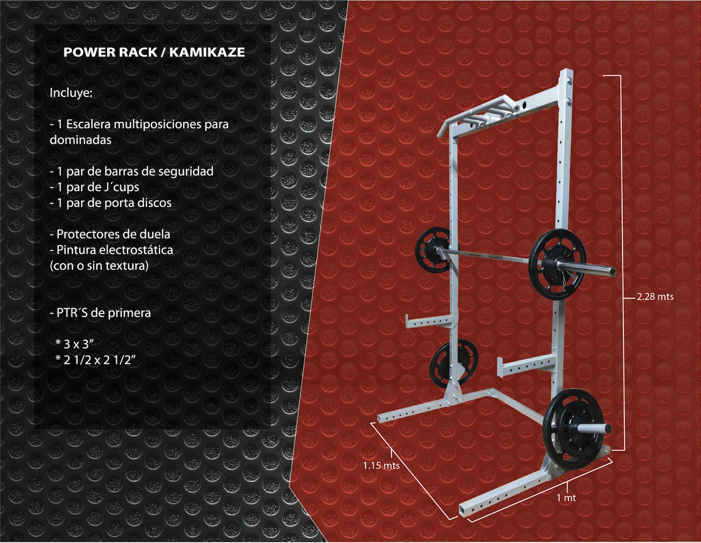 Squat Rack / Con agarre ajustable para dominadas.